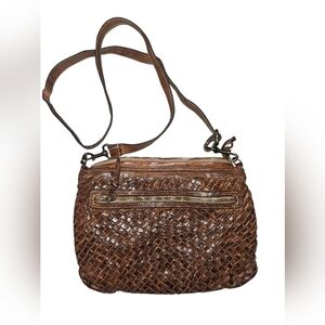 Langellotti Crossbody Brown Leather Handbag Purse Y2K Retro Boho Shoulder Tan